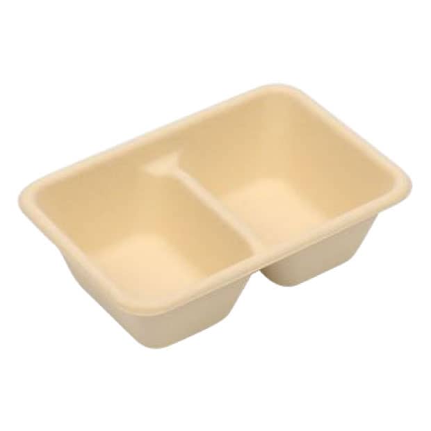 650ml square vegetable fiber two-compartment lunch box No8.jpg