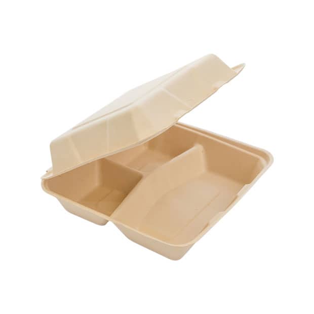 One-piece three-compartment plant fiber lunch box No12.jpg